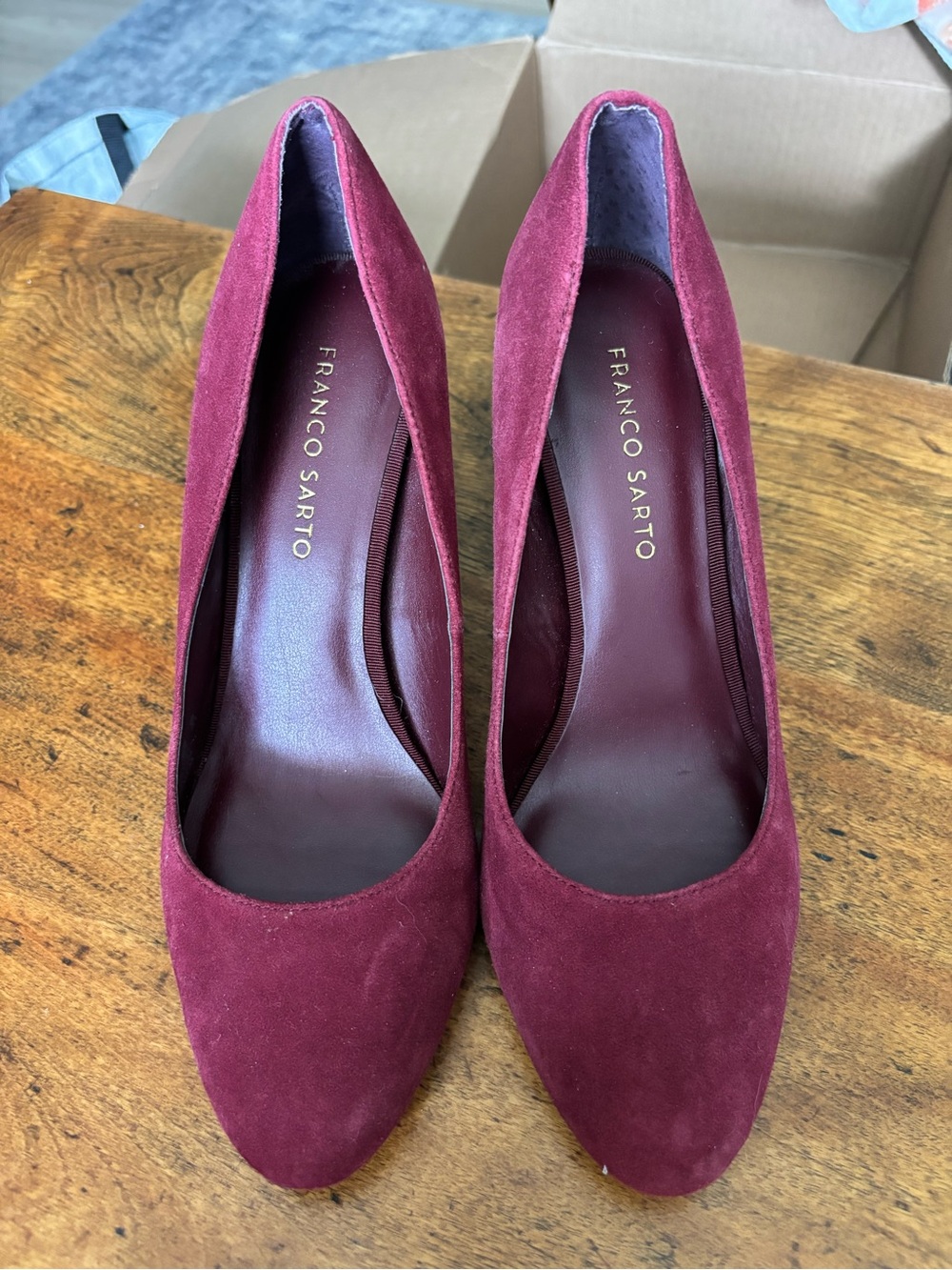 Franco Sarto Women's Burgundy Suede Pumps 8.5
